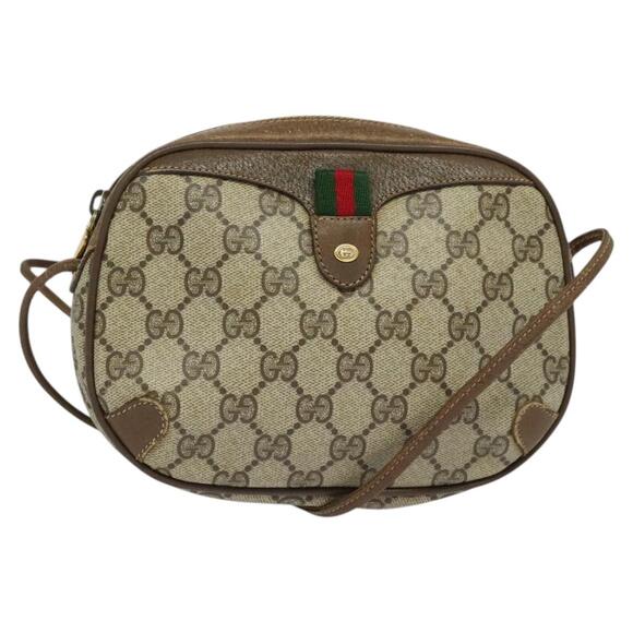 GUCCI GG Supreme Web Sherry Line Shoulder Bag Pvc Beige 89 02 066 - Picture 1 of 16